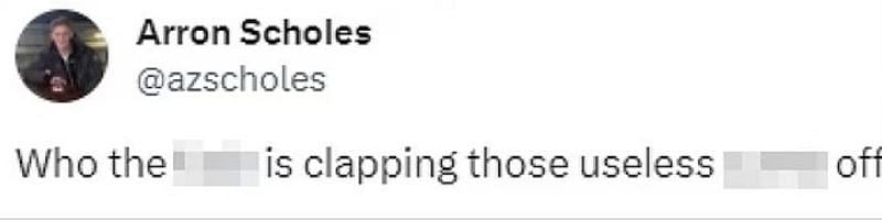 Arron Scholes' deleted tweet